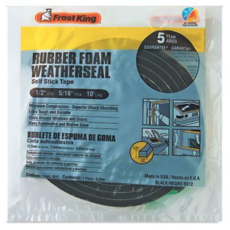 THERMWELL PRODUCTS 0.5 X 0.32 In. Premium Sponge Rubber Weather-Strip Tape- Black 379963